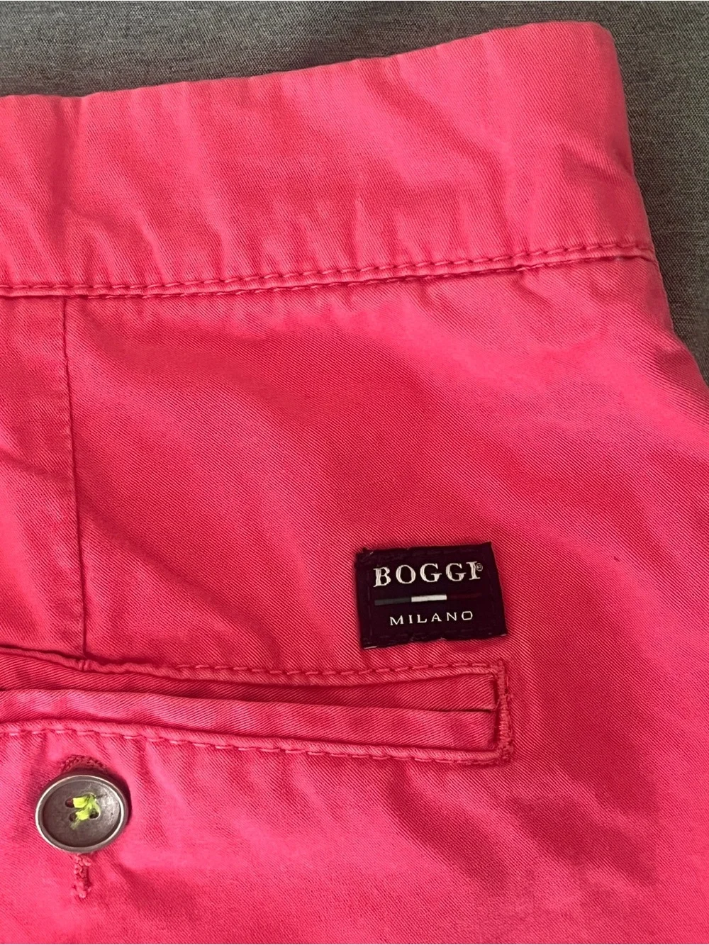 Boggi Milano Pink Flat-Front Men's Chino Shorts